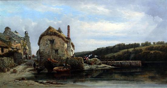 William Pitt (1855-1918) On The Tamar, Devon, 18 x 34in.